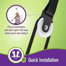 78.74-98.43 Inch Adjustable Shoulder, Arm And Back Exercise Resistance Bands With Pulley System, Portable Fitness Equipment, Durable PVC And Nylon Material, Black - Multicolor - View 5
