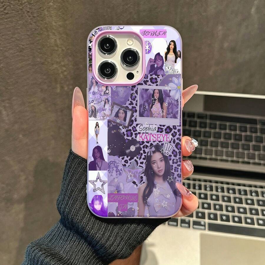 Collage estético de Purple Sophia KATSEYEfunda de teléfono Fundas compatibles con ,Apple,VIVO,OPPO,,, y Honor.Fabricadas en silicona TPU,ofrecen protección contra golpes y caídas.regalos para mamá - Morado - Ver 1