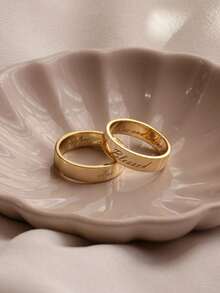 1pc Custom Personalized Rings, Stackable Couple Rings, Exquisite Gold Rings, Engraved Rings For Men And Women, Perfect Gifting, Custom Name, Text, Date And Other Content, Can Be Engraved Inside And Outside, Simple Jewelry, Custom Rings, Mother's Day, Father's Day Gifts, Graduation Season, Holiday Season Gifts, Personalized Custom Gifts - Multicolor 2 - View 3