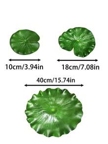 3件套人造荷叶漂浮装饰，3种尺寸逼真泡沫荷叶和花朵装饰，适用于鱼塘、水族箱、水景、家居装饰 - 人造荷葉 - 查看 2
