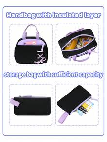 BXboat 3pcs/Set Teenage Girls Backpack With Lunch Box Bag And Pencil Case, Large Capacity Multi-Pocket Bookbag With Tablet/Laptop Compartment, Student Outdoor Camping Travel Backpack With Luggage Strap, Fashion School Backpack For Students - 3-piece Set - View 11