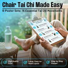 Tai Chi Chair Practice Guide, Instructional Aerial Yoga Style Poster, Includes Chest, Back, Leg And Core Workout Plan | Bodyweight Exercises For Women And Beginners, Easy To Read Home Gym Decor Fitness Wall Art - Multicolor - View 12