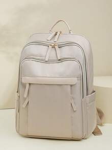 Women's Waterproof Large Capacity Backpack, Versatile And Fashionable, Suitable For Daily Outings - Beige - View 7