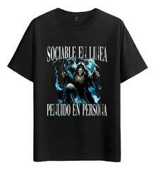 Muscle Freaks Skull Fire Gothic Style T-Shirt - Black - View 6