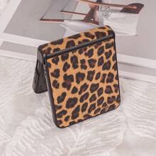 CHOKBODY Vintage Fashion Leopard Print Faux Leather Foldable Phone Case With Hinge Protection, Compatible With Samsung Galaxy Z Flip 8/7/7FE/6/5/4 5G Foldable Phone - Brown - View 8