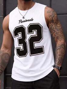 Camiseta de manga corta con cuello redondo y diseño sencillo para hombres - Blanco - Ver 7