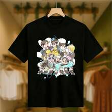 Rubber Duck Float B T S Women Casual T Shirt - Cartoon Retro Art Print Short Sleeve Shirt - Arirang World Tour 20 - 黑色 - 查看 1