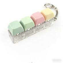 Keyboard Stress Relief Toy 4-In-1 Keyboard Button Fidget Clicker, Button Pressure Release Fingertip Toy, Anxiety Relief Cute Stress Relief Keychain, Backpack Pendant Accessory, Friend Gift - Multicolor - View 10