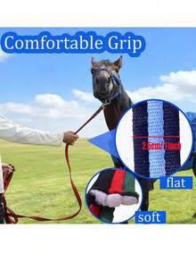 2pcs Flat Horse Training Ropes With Heavy Duty Swivel Snap And Trigger Snap, Suitable For Daily Horse Training | Horse Training Ropes For Round Pen Training And Ground Training - Multicolor - View 4
