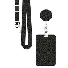 1 pieza (Clip de insignia + Portador de tarjeta + Cordón) Carrete de insignia de moda con estampado de leopardo, Carrete de insignia retráctil, Portador de tarjeta de identificación con cordón, Portador de tarjeta de identificación vertical con cordón, Protector de tarjeta de identificación de enfermera/maestro, Accesorio de mochila, Titular de tarjeta/pase de tránsito, Regalo de oficina de enfermera - Estampado de leopardo - Ver 14