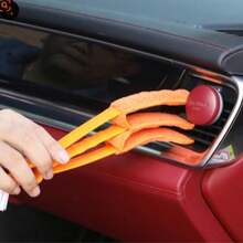 2-In-1 Blind Cleaning Brush, Detachable Microfiber Duster + Crevice Stiff Bristle Brush, Efficient Dust Removal For Blinds, Air Conditioner Vents, Car Air Outlets, Narrow Gaps - A - View 1
