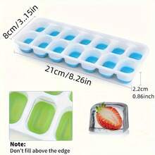 1pc Silicone Ice Cube Tray With 14 Compartments, Each With Lid And Soft Base For Easy Ice Cube Removal, Great For Home Ice Making - Multicolor - View 5
