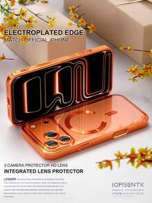 Luxury Plated Transparent Magnetic Wireless Charging Soft Phone Case, Compatible With IPhone 17 16 15 14 13 12 11 Pro Max Plus Air, Anti-Fall Anti-Shock Protective Case With Lens Cover - Silver - View 6