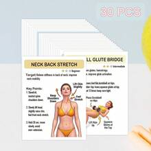 30 piezas de Tarjetas de Ejercicios (8.5x6.5cm) | Ejercicios con mancuernas, pesas y estiramientos, adecuados para el gimnasio en casa, guía de entrenamiento de Body completo para principiantes e intermedios - 30 tarjetas de entrenamiento - Ver 3