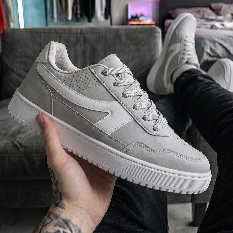 Men's Casual Street Skate Original Sneakers Comfortable And Durable R1452 - 灰色 - 查看 1