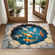 1pc Kitchen Floor Mat, Polyester Drainage Mat, Floor Mat, Doormat, Suitable For Kitchen, Living Room, Entrance, Balcony, Home Decor, Stain Resistant, Coffee Shop, Bar, Holiday, Party, Bedroom, Pet Mat, Bathroom Decor, Room Decor, Kitchen Decor - Multicolor - View 3