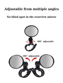 360° Rotatable Bicycle Rearview Mirror Set, Electric Bike Handlebar Mirror With Left/Right Adjustment, Zoom Wide Angle Design - Suitable For Cycling And Outdoor Sports - Multicolor - View 7