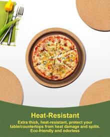Cork Trivet Mats, 4 PCS Heat Resistant Cork Trivets For Hot Pots And Pans, Hot Dishes, Multipurpose Non-Slip Cork Hot Pads For Kitchen Countertops Table, High Density Thick Round Pot Coaster - ColorB - View 3