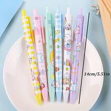 Random 3pcs Cute Bunny Retractable Gel Pens - Black Ink - Multicolor - View 5