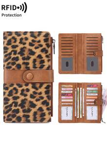RFID Blocking Ultra-Thin Bifold Wallet, Multi-Function Credit Card Holder, Unisex, Quick-Snap Flap Design, Button Closure RFID Shielding Large Capacity Bifold Card Holder, With Zipper Pocket And Multiple Card Slots, Can Hold Credit Cards/IDs/Cash, Business Casual Multi-Card Slot Zipper Wallet, Suitable For Daily Shopping Use. - Multicolor - View 4