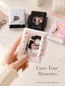 Album ảnh dạng lưới hình bướm và mèo INS Style, Album ảnh chụp nhanh 3 inch hình mèo dâu tây có nút bấm, Album lưu trữ thẻ mini Idol - nhiều màu - Xem 2