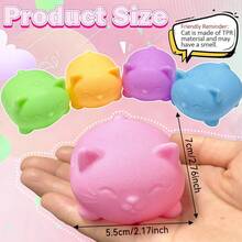 Maltose Cool Cat - Sensory Squeeze Toy - Stress Relief Toy, Gift Box Filler, Birthday Gift, Treasure Chest Toy, Classroom Prize, Christmas Stocking Filler, Boy Girl Gift, Cute Party Favor - Random Color (1/2/4pcs) - Macaron Colors - View 16