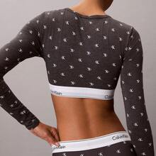 Calvin Klein Icon Cotton Modal Lightly Lined Long Sleeve Tee Bralette Underwear  Women  Bras + Bralettes QF8600 - Logo kim cương màu than chì - Xem 4