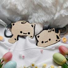 Llavero de pareja/mejores amigos animales lindos, llavero y llavero, adecuado para regalo del Día de San Valentín, regalo de boda, regalo de aniversario, regalo de vacaciones, paquete de regalo de llavero de fiesta, regalo para novia y amigos - Albaricoque - Ver 4