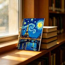 1PC 5.5x8.3 Inch Back-To-School Stationery - Humorous Spiral Notebook With Van Gogh Creative Design. Suitable For Work Records, Study Notes, Daily Planning, And Also A Great Gift Choice For Graduation, Birthdays,Notebook School Supplies - Art Landscape - View 4