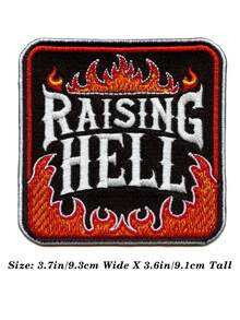 1 miếng vá thêu hình Raising Hell Fire Patch Alternative Antichrist Rock, có thể ủi lên quần áo. - Nhiều màu - Xem 3