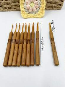 Round Handle Glossy Crochet Hooks Full Set, 2.0mm–6.0mm 9 Sizes, Smooth Needle Body Without Snagging Yarn, Versatile DIY Tool For Handmade Crochet Dolls, Coasters, Hat Decorations, Storage Baskets, Decorative Pillows, Home Decor And Crochet Bags - Crochet Hook - View 10