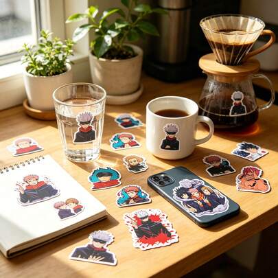 55pcs Anime Sticker Pack, Featuring Cool & Popular Anime Designs With Complete Character Lineup And Classic Scenes. Waterproof And Durable Stickers Loved By Young Anime Collectors. Suitable For Room Decor, Daily Item Embellishment, And Gaming Device Arrangement. Great As Leisure Fan Gifts, Birthday Favors, And Party Decorations.