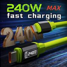 1条240W快充线,USB转Lightning数据线,兼容三星Galaxy S24/23 Ultra/S22/S21,兼容荣耀等Type-C设备,快充适配器,Type-C转Type-C数据线,USB-C充电器,Type-C快充线,快充线,电力传输线,扁平设计,紧凑型线缆,结构坚固,优质材料,多口充电器,旅行必备,手机配件 - 彩色 - 查看 10