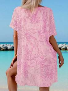 Swim Lushoire Tankini con estampado de plantas - Rosa Pálido - Ver 2