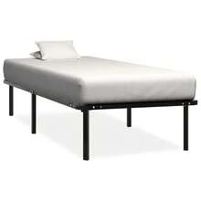vidaXL Metal Bed Frame, Bedroom Bed, Double Bed, Bedroom Furniture, Marriage Bed, Bed Frame, Slatted Base, Black Metal, 120x200cm - Black - View 11