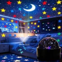 1个音乐同步变色星空投影灯 | USB供电 | LED夜灯 | 月亮星星投影灯 | RGB月亮星系投影灯 | 氛围装饰台灯 | 适用于卧室、客厅、派对 | 圣诞礼物 | 情人节礼物 | 生日礼物 | 万圣节礼物 - 星月款 - 查看 9