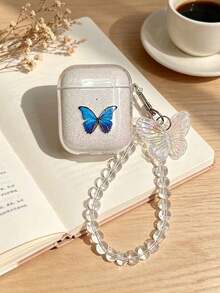 Ốp bảo vệ hình bướm màu xanh trong suốt tương thích với Apple 1/2/3/4, vỏ chống rơi cho tai nghe Bluetooth, vòng đeo tay hình bướm tương thích với Pro/Pro2 - Nhiều màu - Xem 11