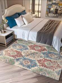 1pc Luxury Style Indoor Decorative Large Rug, New Faux Wool Washable Bottom Indoor Carpet, Living Room Rug, Sofa Rug, Bedroom Rug, Bedside Anti-Slip Mat, Room Floor Mat, Dining Kitchen Rug, Office Chair Pad, Entryway Doormat, Outdoor Picnic Blanket, Outdoor Camping Mat - Multicolor-1 - View 16
