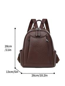LECEY Women's Minimalist Backpack, Suitable For Daily Commute, Travel, Shopping, And Casual Outings - Coffee - View 7