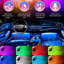 YAIUZGOO RGB Car Interior LED Light Strip With Remote Control, Music Sync Function, Multi-Color Atmosphere Lights, Suitable For Car, SUV And Truck Decoration, Plug And Play - A - View 2
