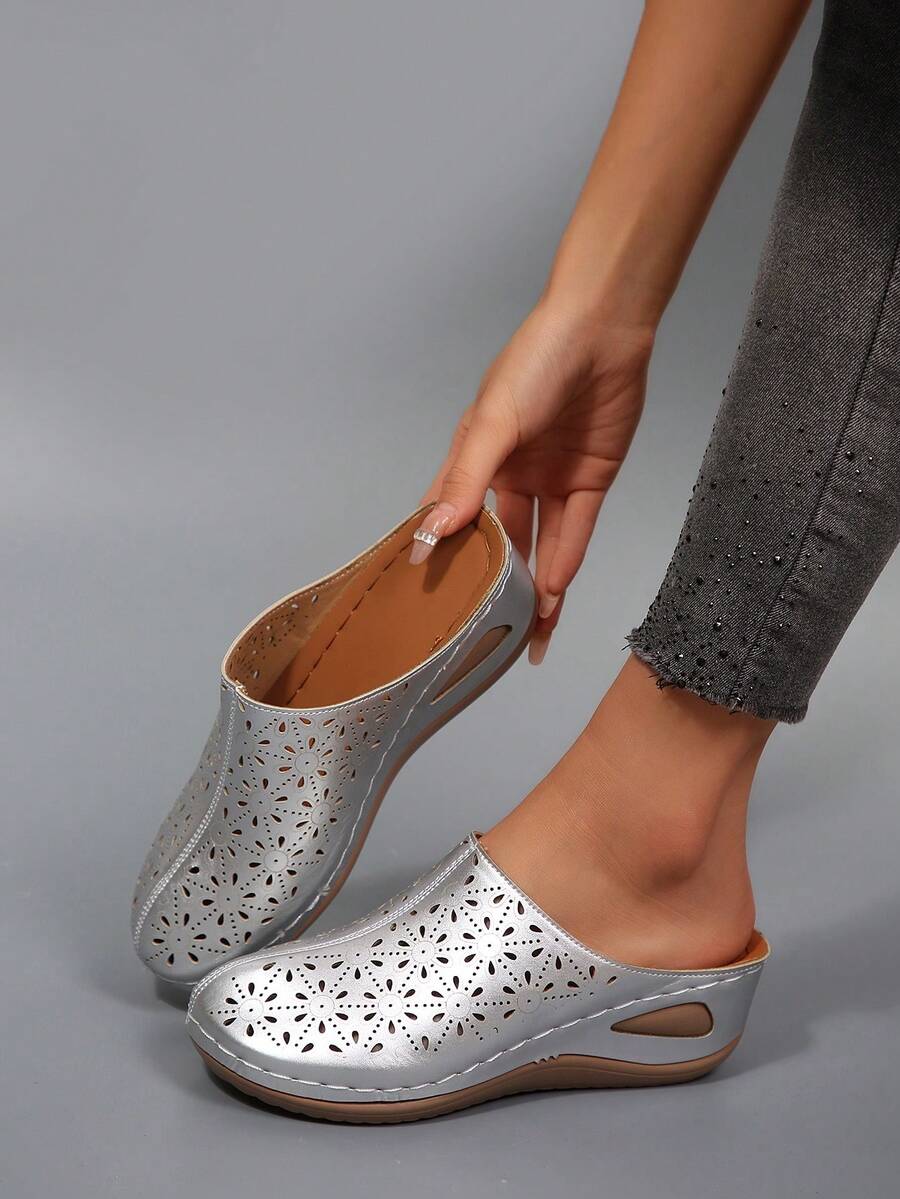 Hollow Out Wedge Sandals, Comfortable To Wear, Suitable For Long-Term Wear Like Work And Shopping