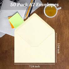 100pcs/50pcs/20pcsMini Envelopes 100 Count 4.1 X 2.75 Inches Brown Kraft Envelopes Bulk Tiny Envelope Pockets For Gift Card, Small Note Cards, Business Card - Off White - View 5