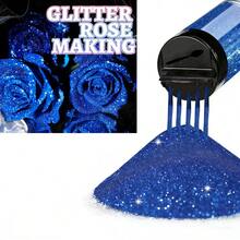 Bubuk Glitter Metalik Ultra Halus Aneka Warna 120ml, Glitter Dekorasi Seni Kuku Serpihan PET - Biru - View 5