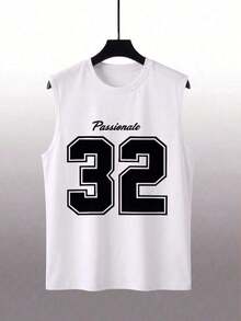 Camiseta de manga corta con cuello redondo y diseño sencillo para hombres - Blanco - Ver 2