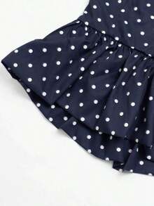 Summer Polka Dot Set With Open Back – Stylish 2-Piece Set For Holidays And Everyday Wear - 海軍藍 - 查看 4