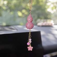 Sparkling Full Diamond Gourd Shaped Rearview Mirror Hanging Ornament, Car Interior Decor, Fashionable Car Accessory, Suitable As Gift - Gourd Pendant - View 9