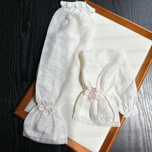 1 Paar süße, locker sitzende Puff-Langarm-Überzüge, Sommer-Sonnenschutz-Armstulpen für Frauen, atmungsaktiv, weich mit Spitzenbesatz, Perlen-Gänseblümchen-Dekor Handschuhe, geeignet für den täglichen Gebrauch, Outdoor, Autofahren, Sport und Urlaub zum Armschutz - mehrfarbig - Übersicht 12