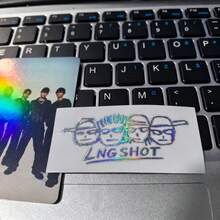 LNG/SHOT Cartoon Holographic Stickers, Korean Fan Applause Accessories, Simple Sketch Creative Stickers For DIY Decoration On Phone, Tablet, Laptop, Fan Gift - Multicolor - View 5