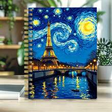 1PC 5.5x8.3 Inch Back-To-School Stationery - Humorous Spiral Notebook With Van Gogh Creative Design. Suitable For Work Records, Study Notes, Daily Planning, And Also A Great Gift Choice For Graduation, Birthdays,Notebook School Supplies - Art Landscape - View 6