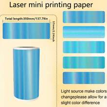 1/2 Roll 57mm X 3.5m Continuous Colored Self-Adhesive Thermal Printing Paper, Holographic Laser Thermal Label Paper Suitable For Mini Meow Machine/Ailibear Color Wrong Question Printing Sticker Paper Roll, Self-Adhesive Label Photo Paper - 57mm Printing Paper - View 10